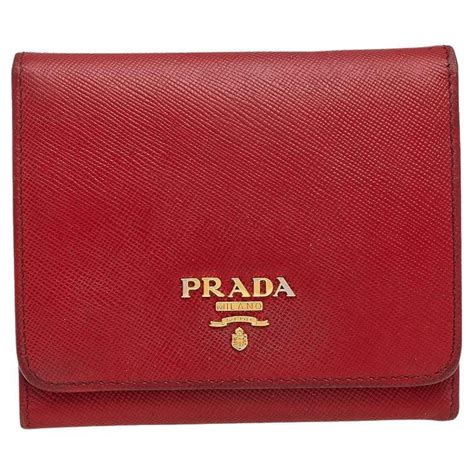 prada wallet red bow|Prada red saffiano wallet.